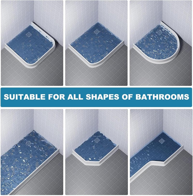 Ronsoile 3.8" High Shower Dam 39" Collapsible Shower Water Stopper, Shower Threshold Water Splash Guard, Guard for Walk in Shower, Water Guard Stopper for Floor, Shower Door Water Blocker - Image 4